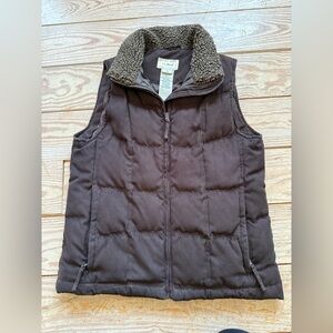 L.L.Bean women's medium brown goose down puffer vest size s
